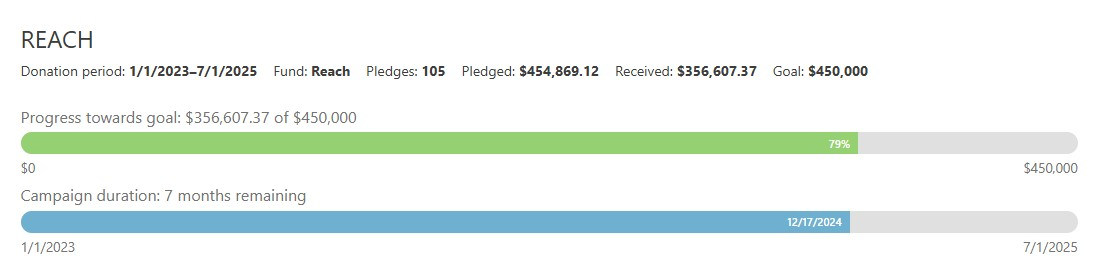 A financial progress graph