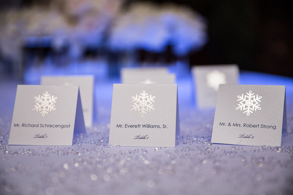 18 - University of Tampa Wedding Escort Cards - Tampa Bay Wedding Planner