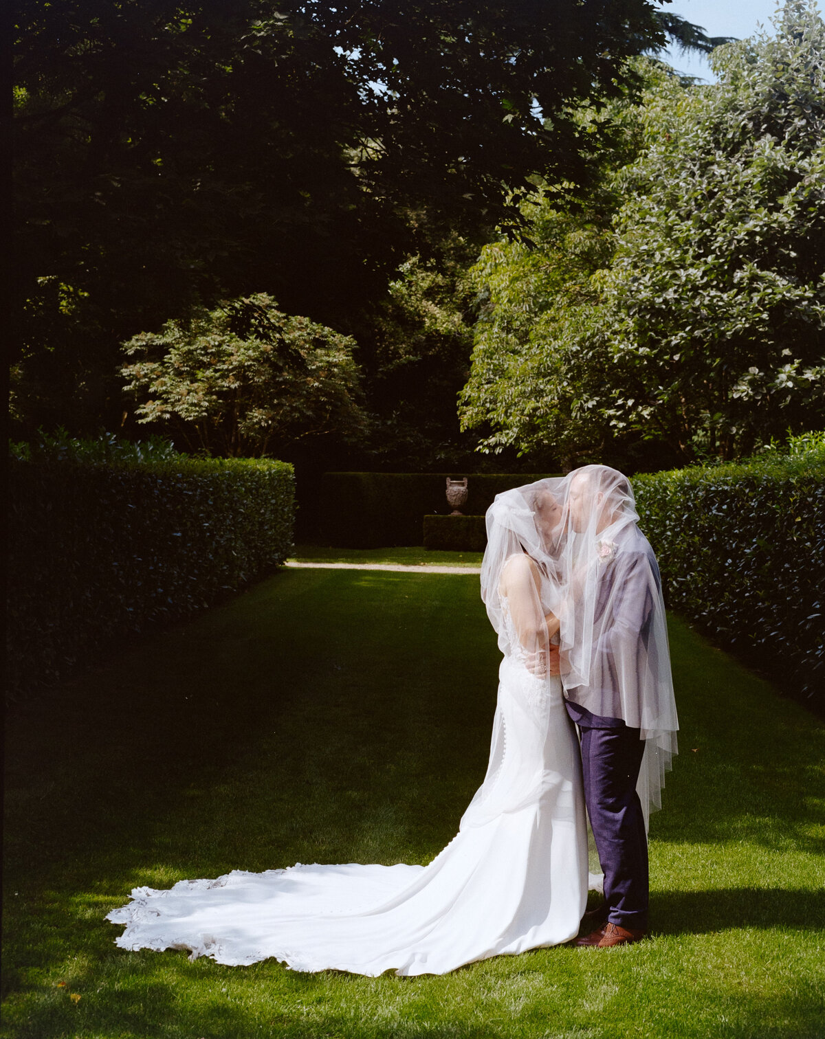 35mm couple portrait at Larmer Gardens