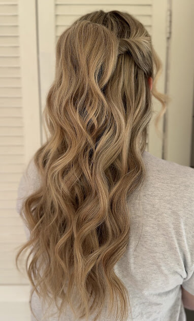 half up half down bridesmaid hairstyle