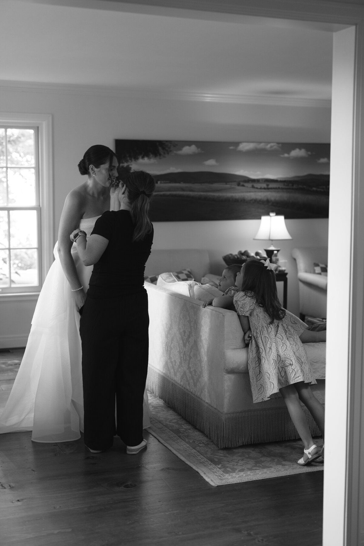 Sophisticated editorial wedding portrait demonstrating fashion forward photography at luxury Connecticut destination venue. Lauren Alatriste creates magazine-worthy imagery that celebrates both artistic vision and authentic wedding celebration moments.