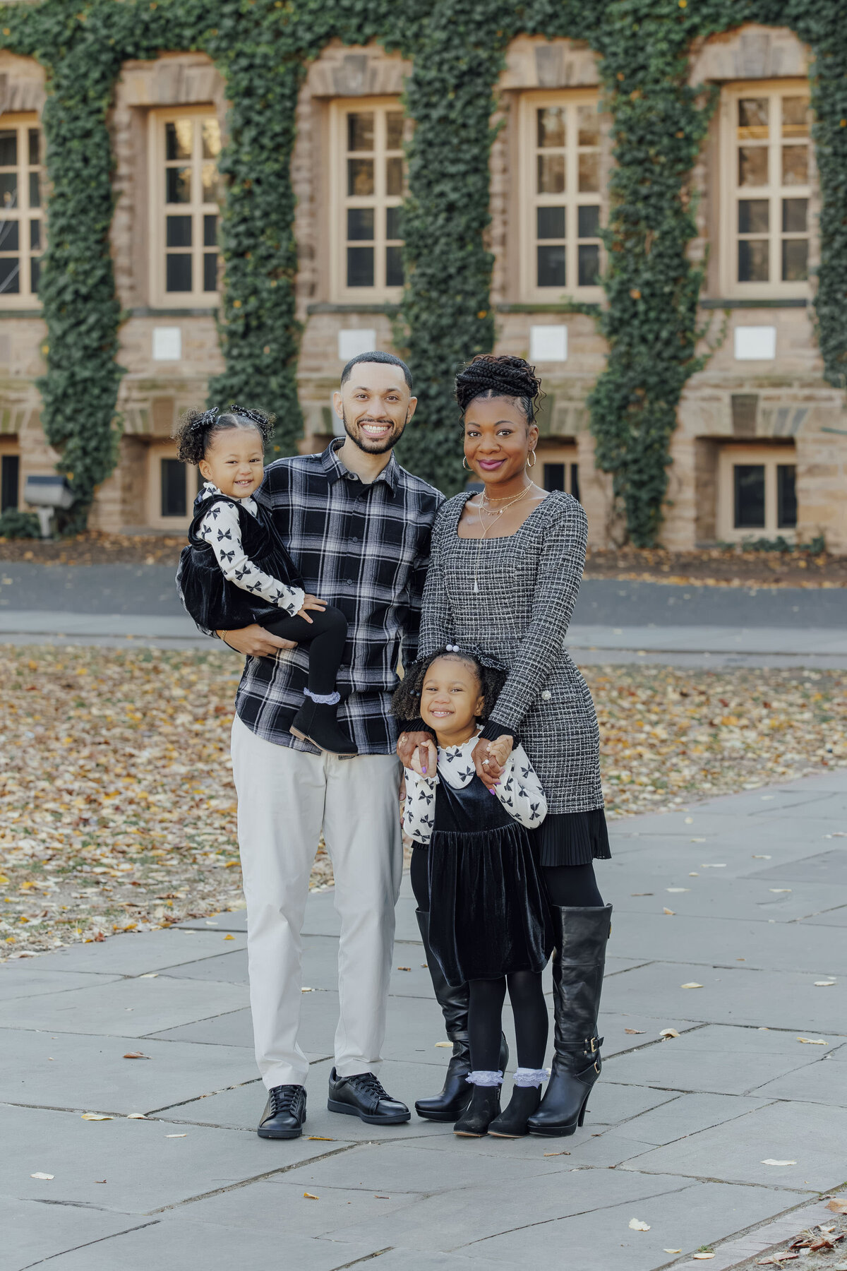Family Portrait Session | Family posing together on the Princeton University campus surrounded by historic architecture | Princeton, New Jersey