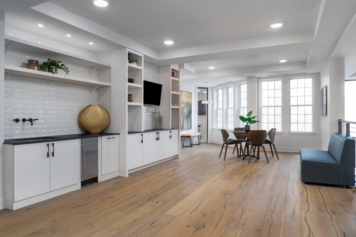 Luxury apartment designed by commercial designer Lori Trubinsky of Waxhaw NC