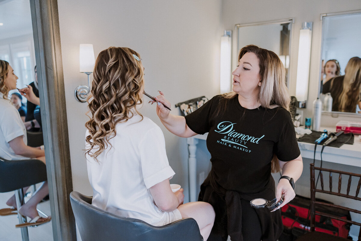 bride getting ready HMUA jewish ponte winery wedding temecula