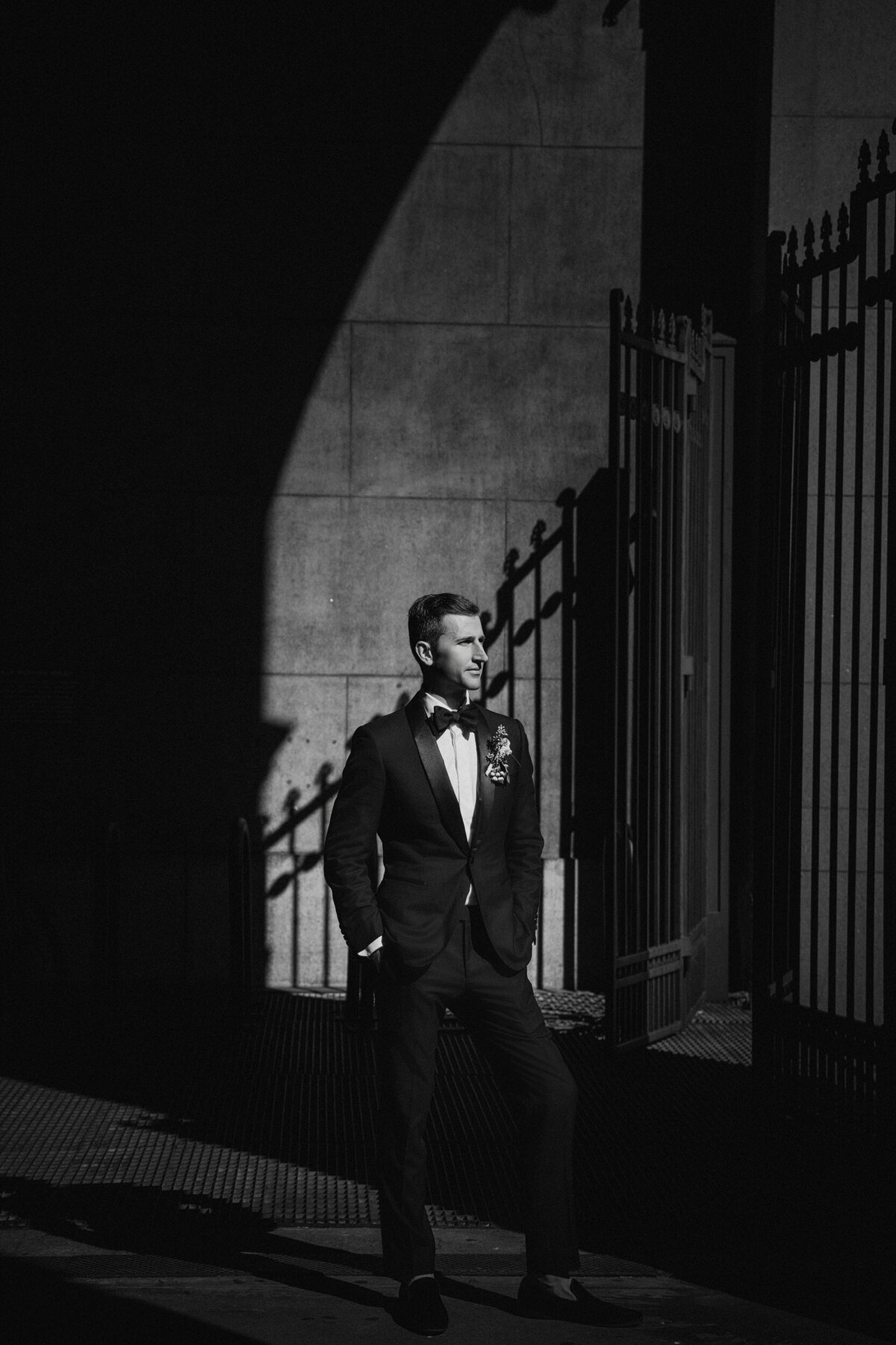 Portraits of a groom at a Beekman Hotel wedding