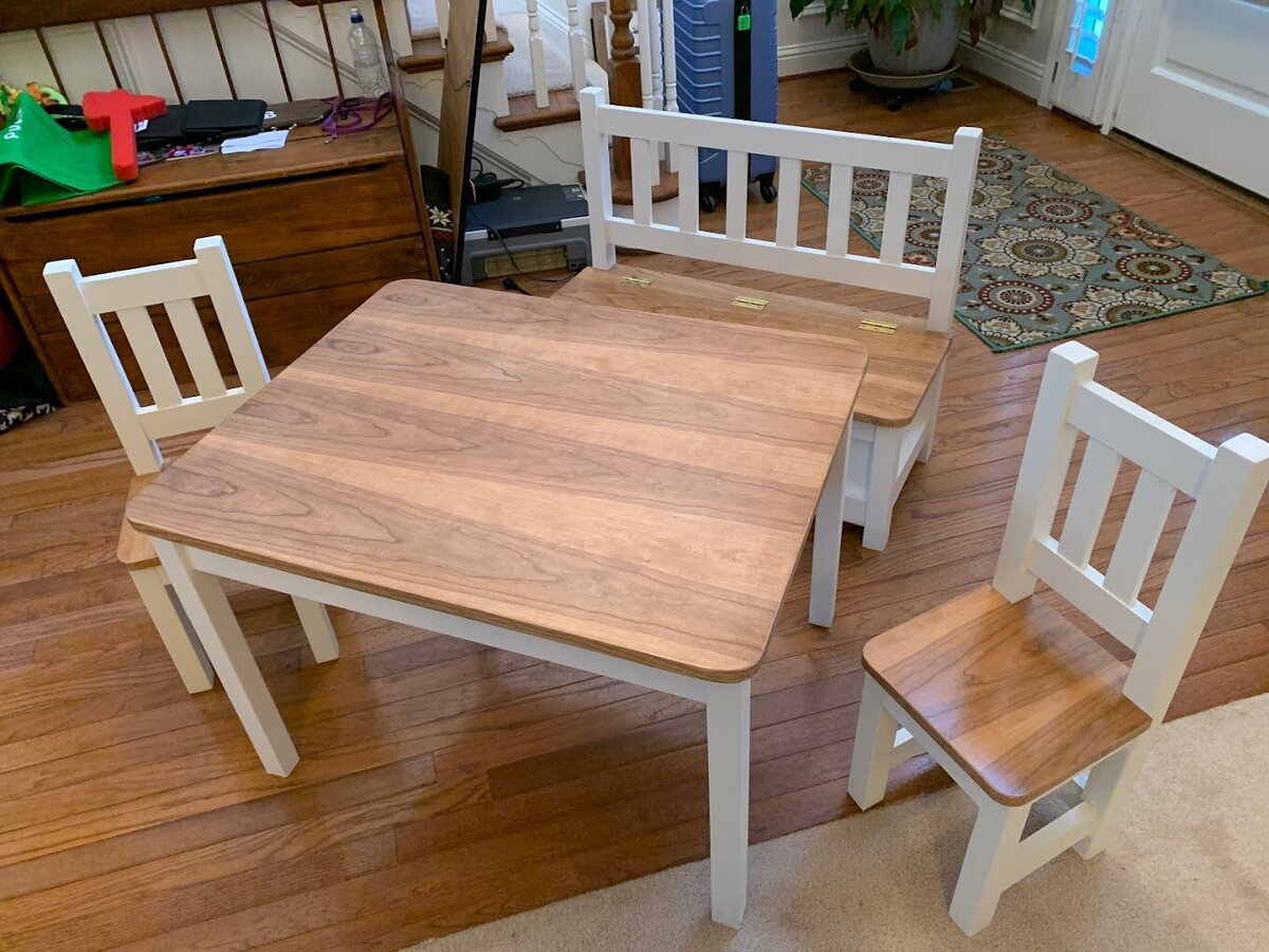 custom children table and chairs