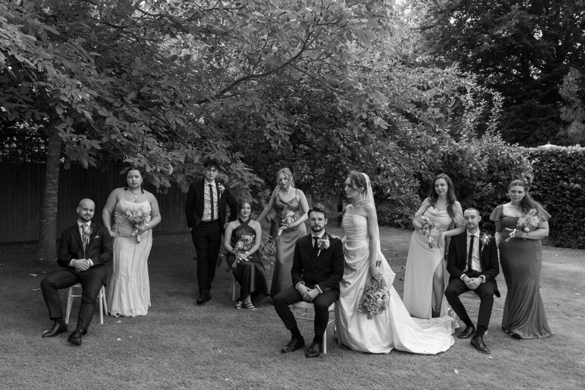 Group portraits at Buckinghamshire wedding