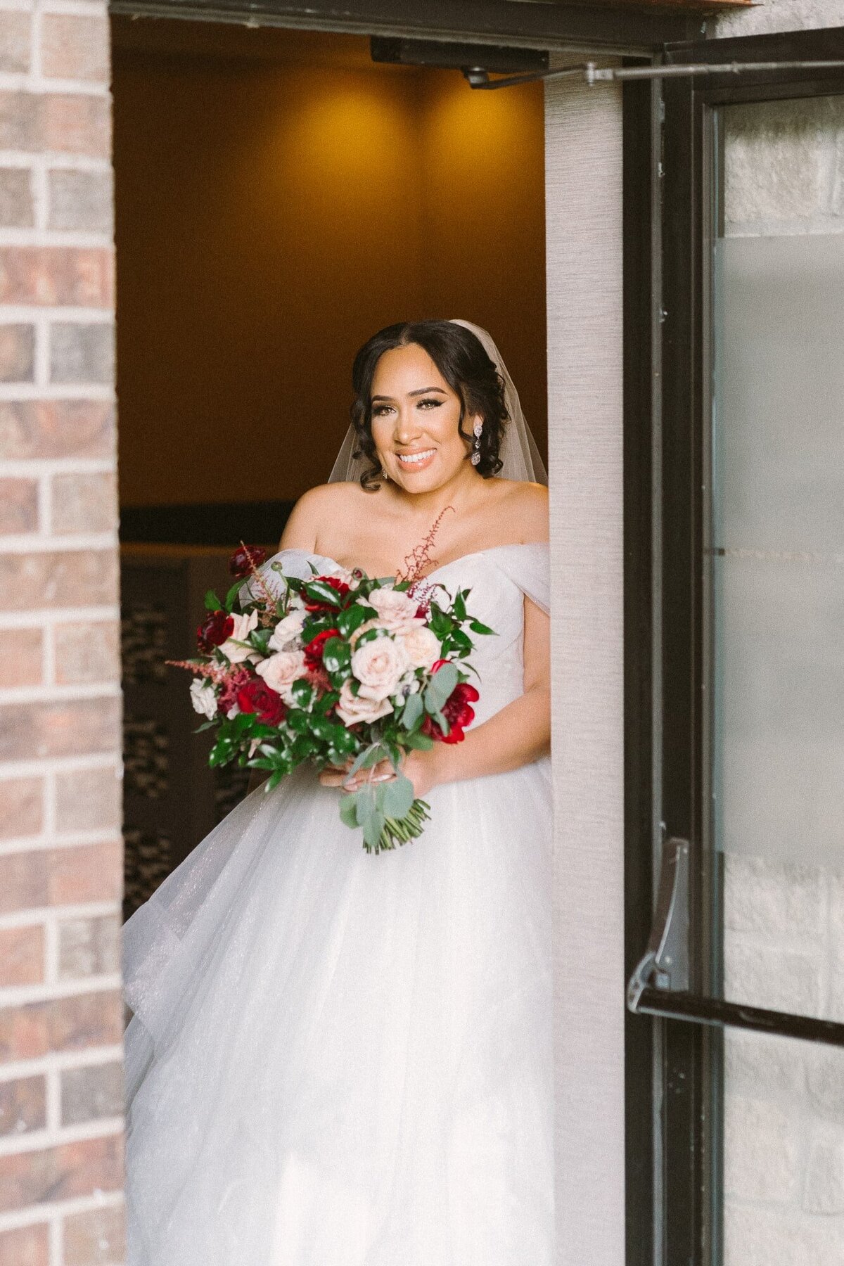 bride moments before walking down the aisle for the first time