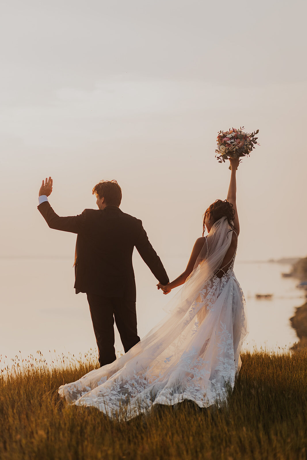 A SK backyard lake wedding