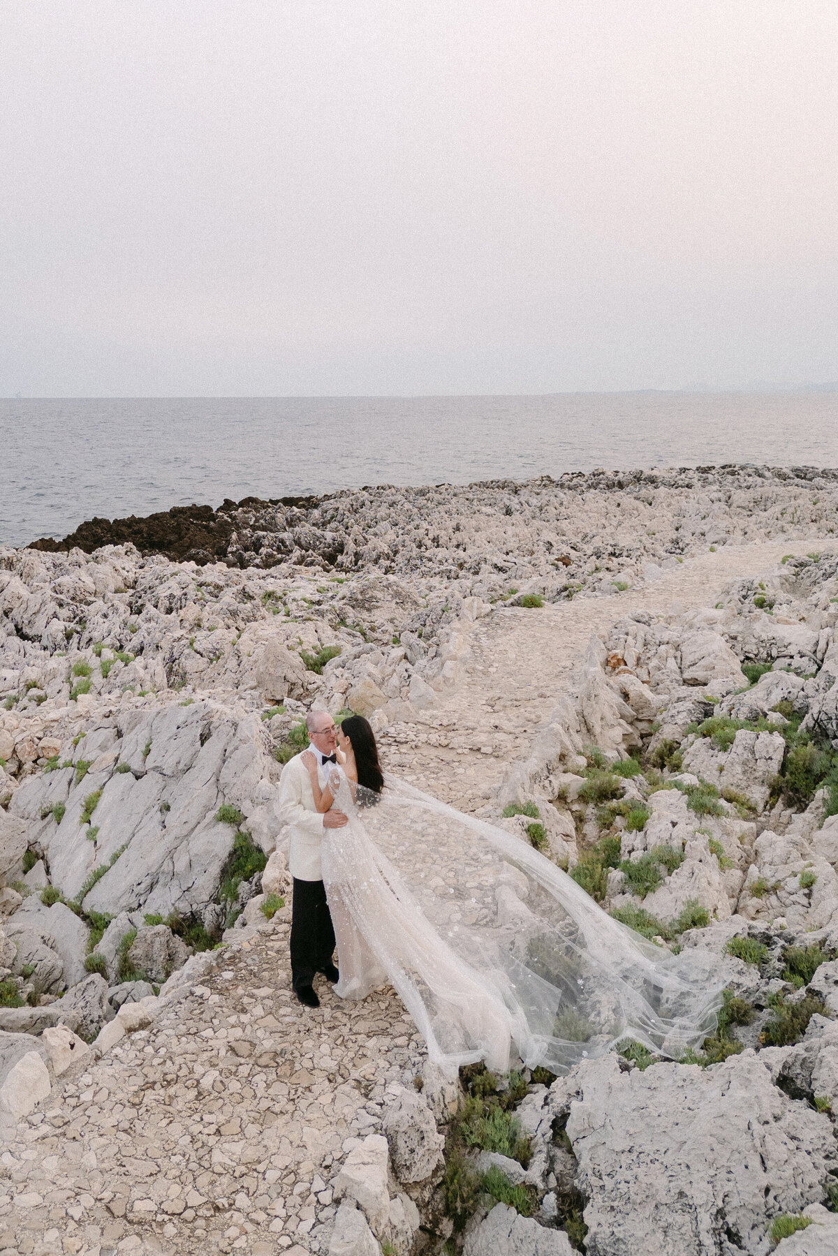 Elegant married Couple Luxury wedding French Riviera at le Grand Hotel du Cap Ferrat, A Four Seasons Hotel