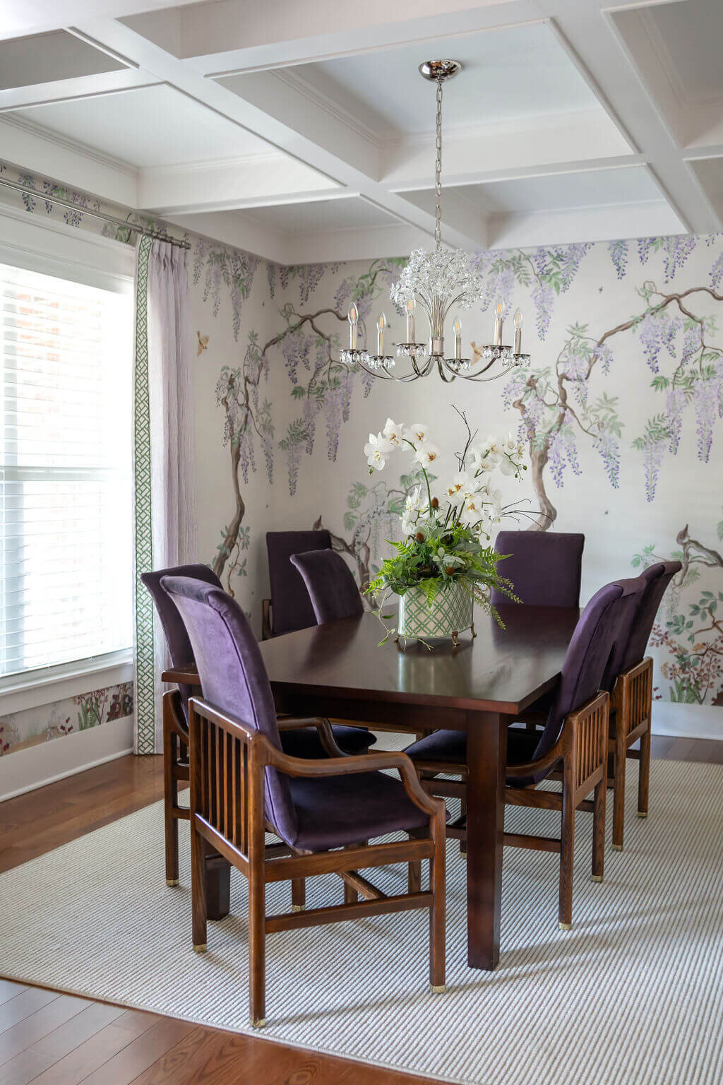 sweet southern home craftsman cutie purple chairs around dining room table