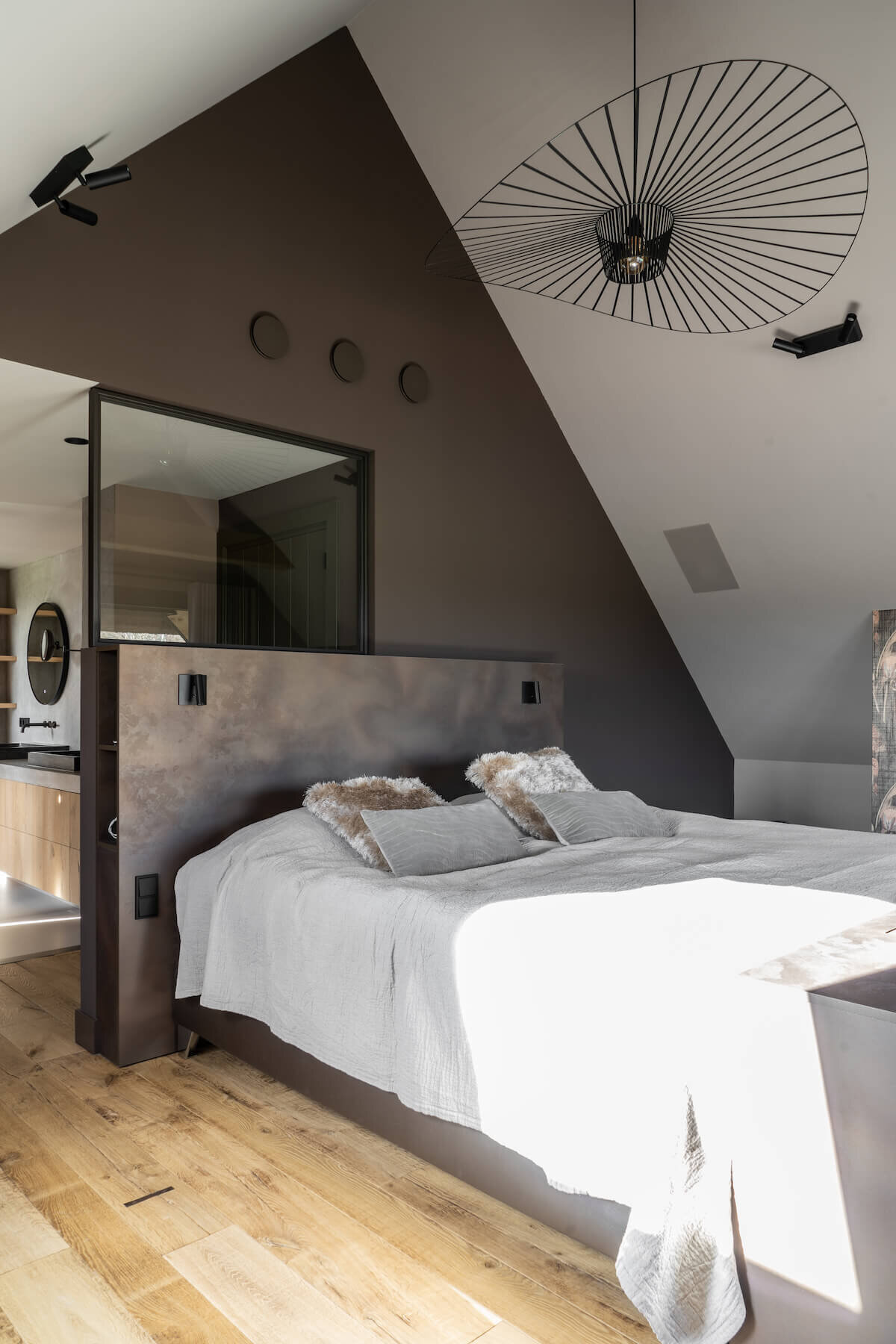 Ontwerp interieur slaapkamer woonboerderij Friesland door Marlinde Interieurontwerp