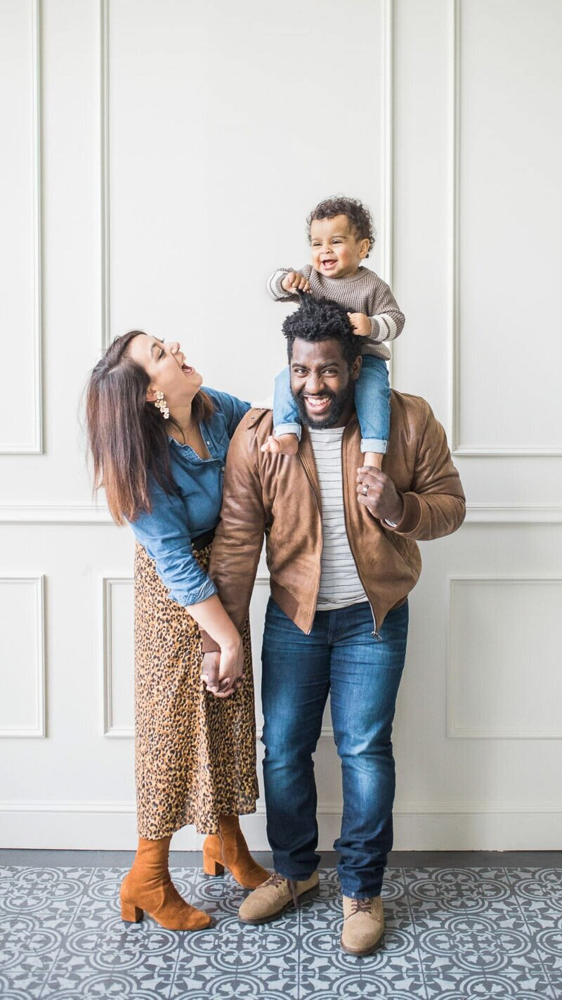 Family photograph with young child taken by Portland, Oregon Family Photographer