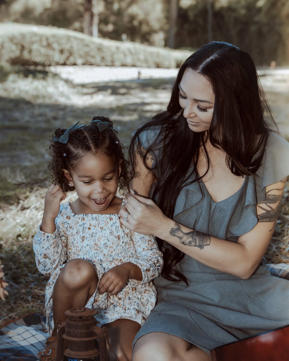 Mother and Daughter Laughing Together – Prospect Park Redlands Family Session