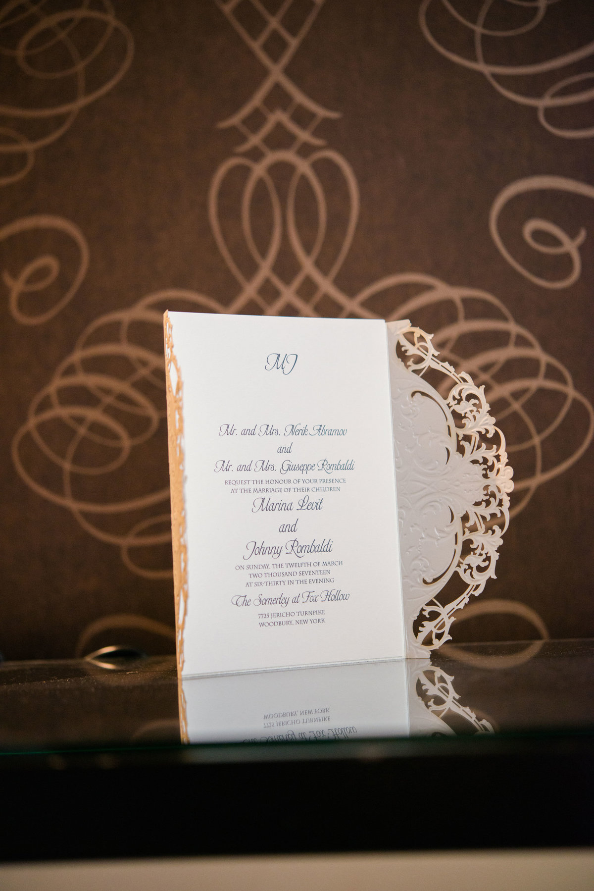 Wedding invitation at The Inn at Fox Hollow