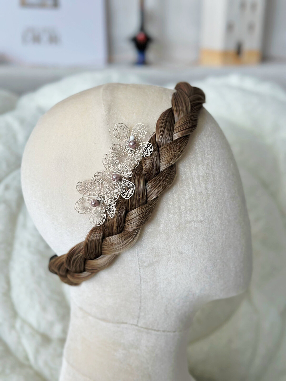One-of-a-kind bridal hair accessory, timeless and crafted by hand.