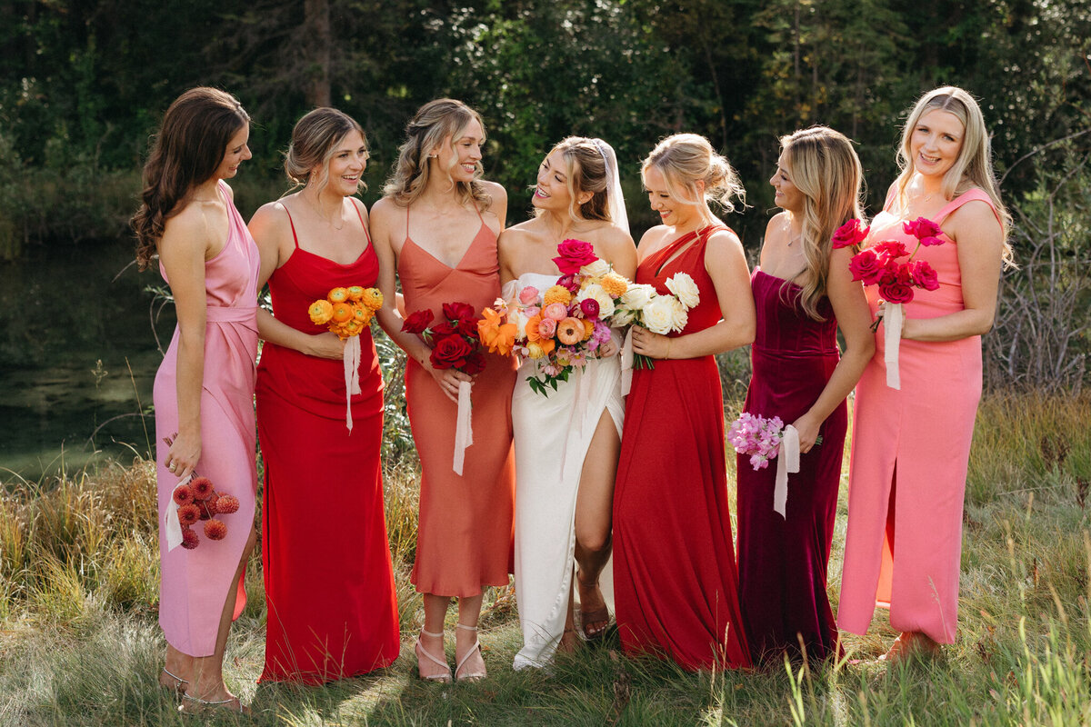 Bold and bright bridal bouquet by The Romantiks, romantic wedding florals based in Calgary, AB & Cranbrook, BC. Featured on the Brontë Bride Vendor Guide.
