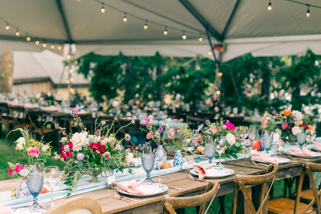 colorful wedding reception