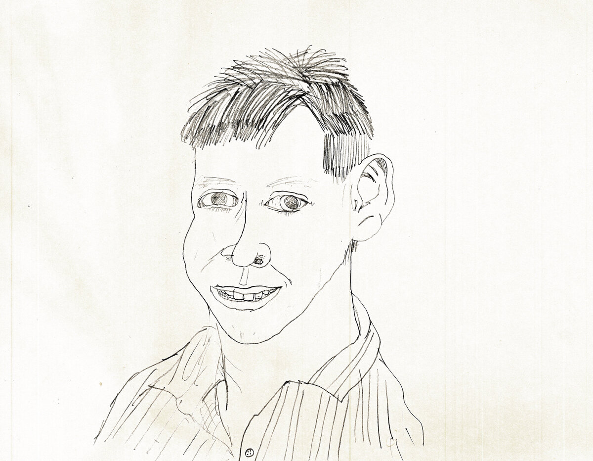 Brent Ray Fraser Self Portrait Drawing Age 6 - 1986