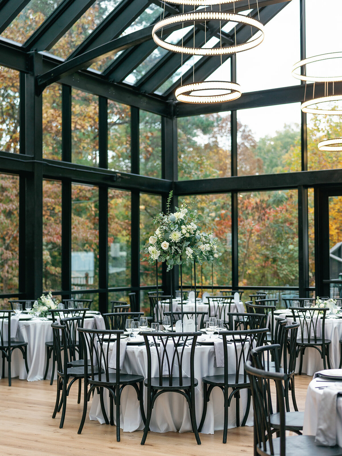 Wedding reception at The Glass House at Nichols Heir