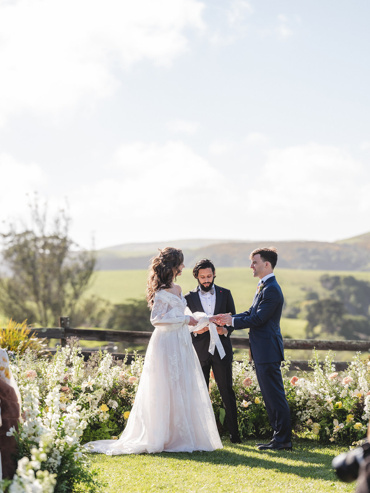Haven Tomales Wedding Ceremony Ground Flowers White