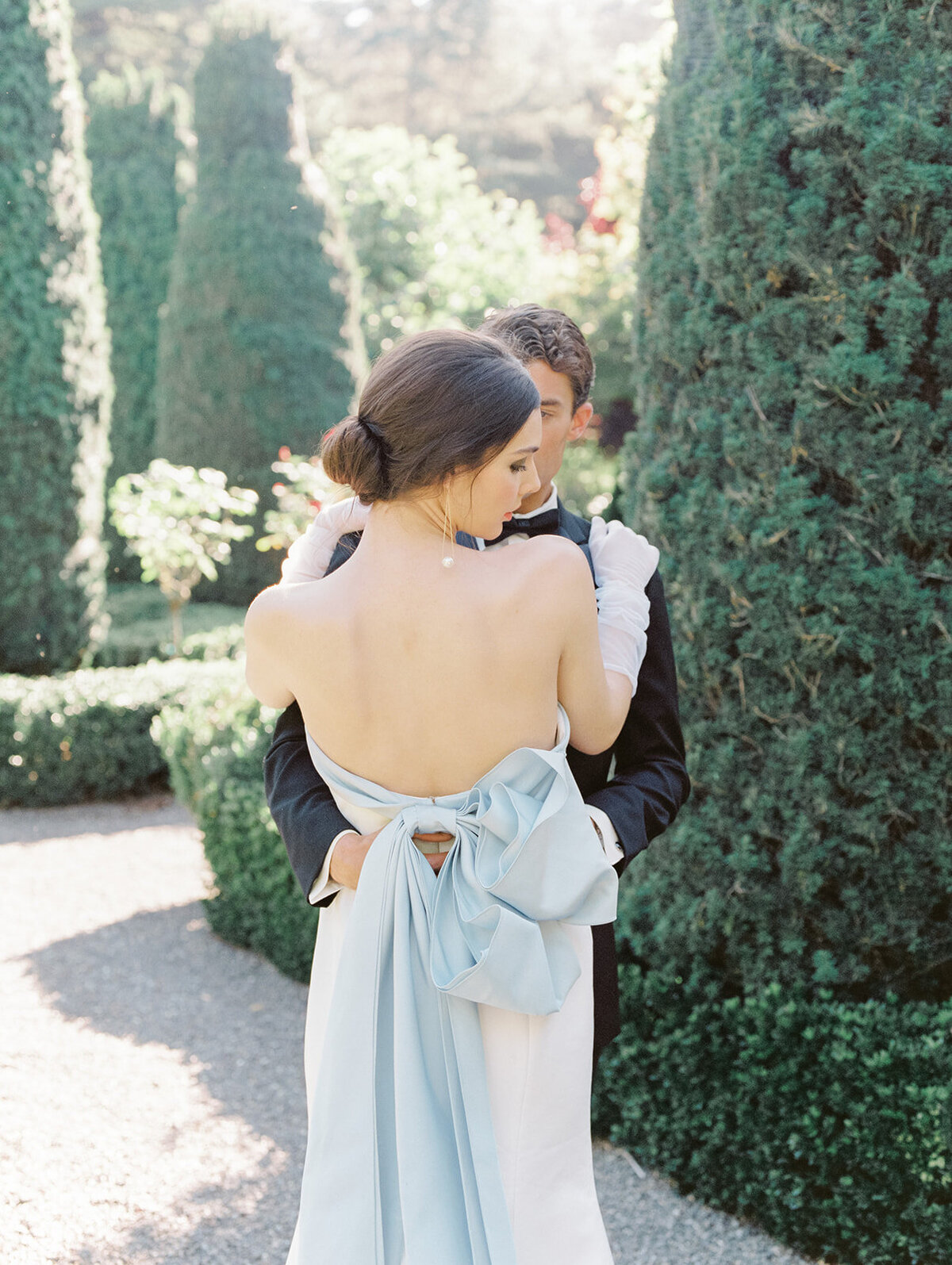 Romantic Bride and Groom in California Wine Country