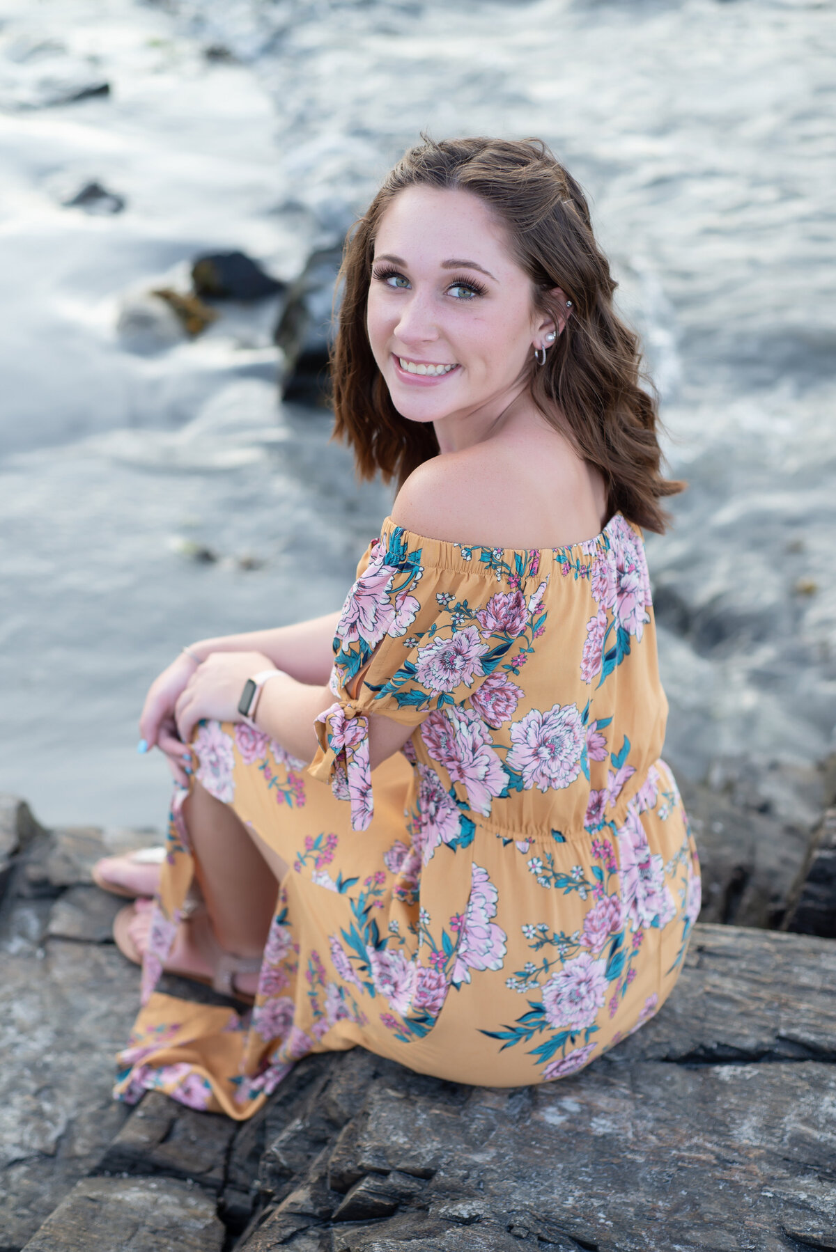 High School Senior Portrait on Rocky Beach