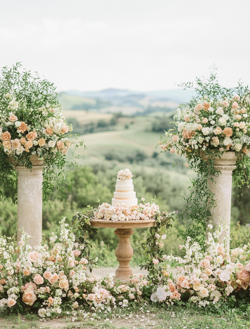 kdurski_86694_A_wedding_cake_is_placed_on_an_elegant_wooden_ped_e73fe479-8b44-47dd-ba53-5f3a822915f6
