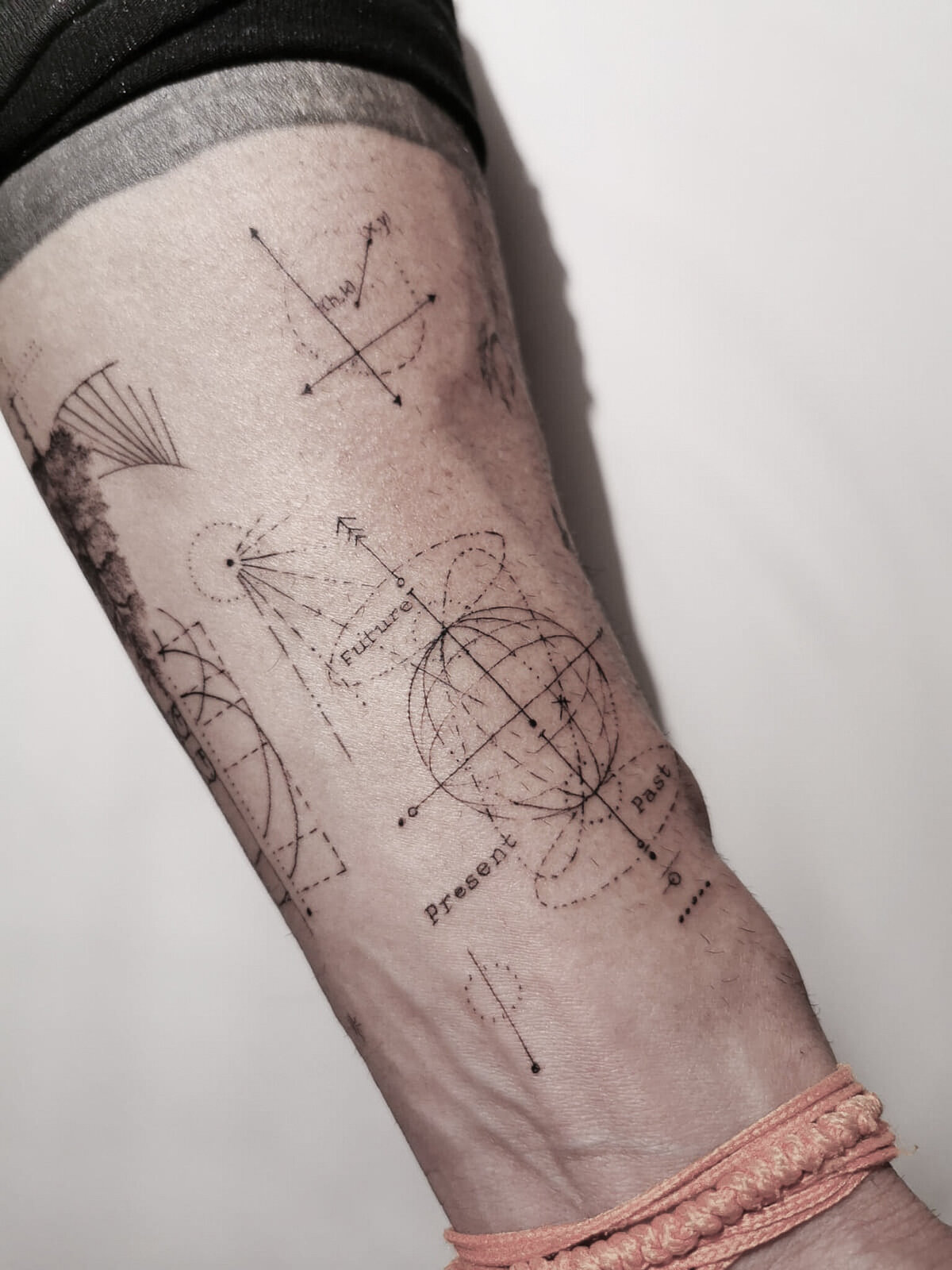 single needle tattoo,, geometric tattoo,, concept tattoo