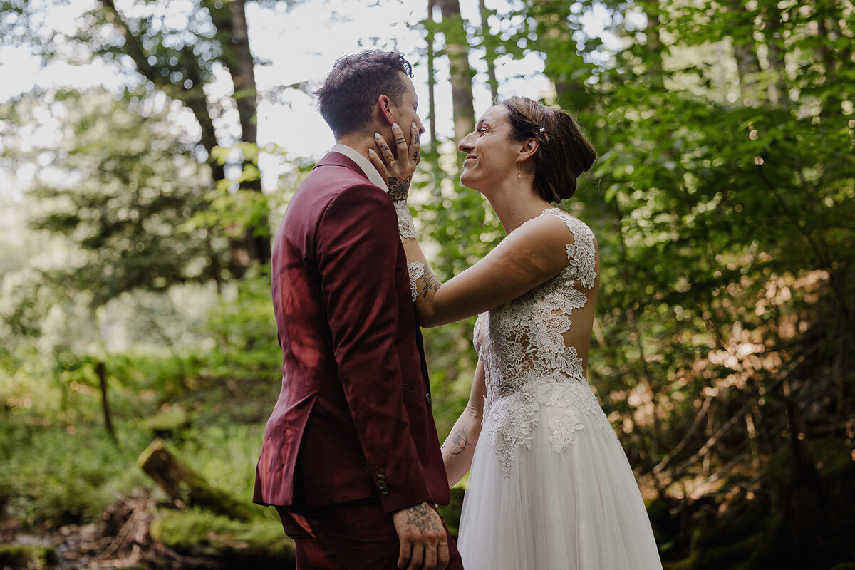 A person with their hands on their  partner's face