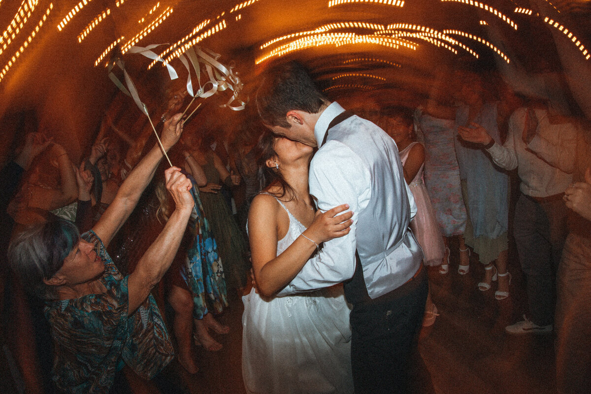 bride and groom on dance floor