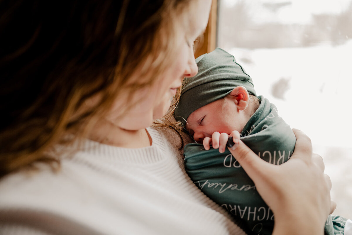 Mother and Baby during Loveland Newborn Photos