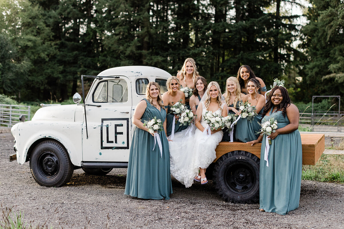 wedding party photos around rustic venue Liljebeck farms