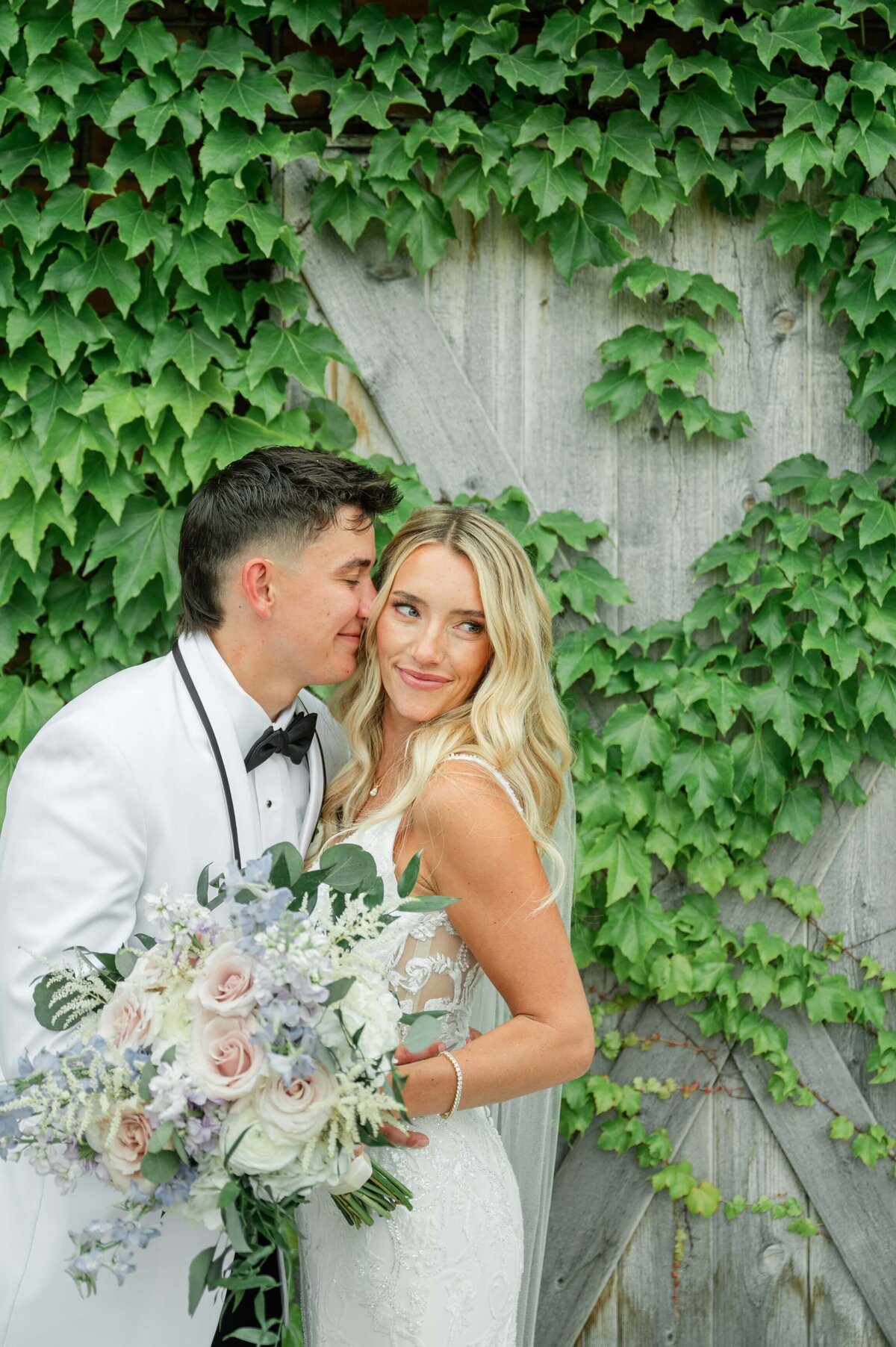 Bride and Groom on their wedding day near Madison Wisconsin