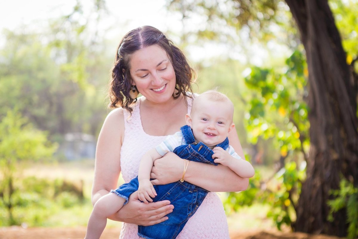 Capture Aloha Photography, Maui Family Portraits with Mother and smiling baby