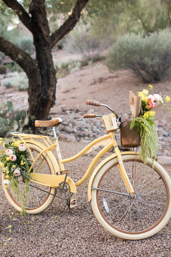 yellow-bicycle-with-flowers