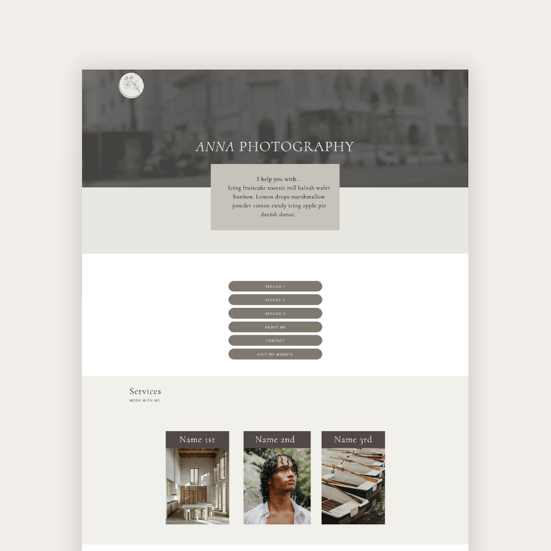 hover Instagram link in bio template add-on