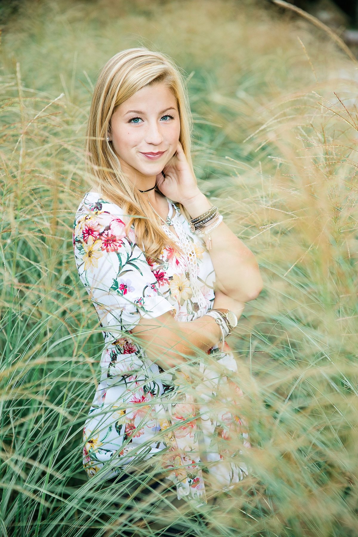 blonde-girl-floral-shirt-tall-grass