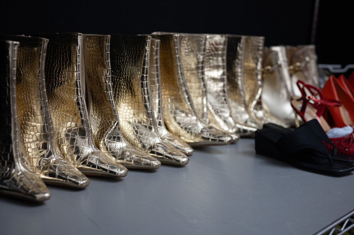 gold boots for models