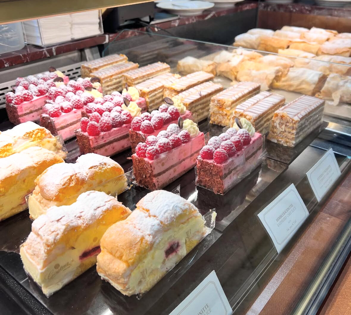 Dessert Shop with Colorful Pastries and Cakes