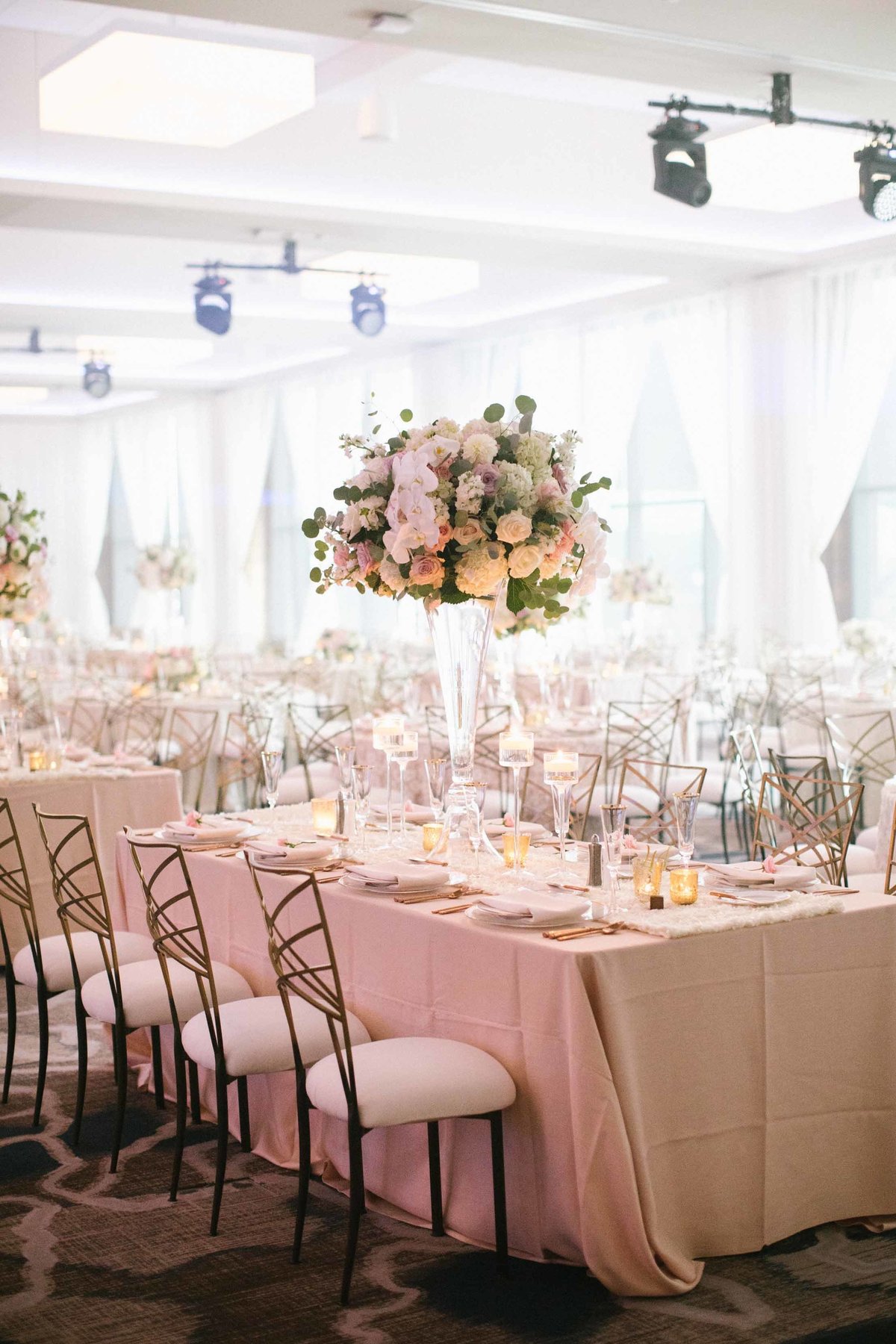 Luxe ballroom wedding reception at hyatt regency lake washington