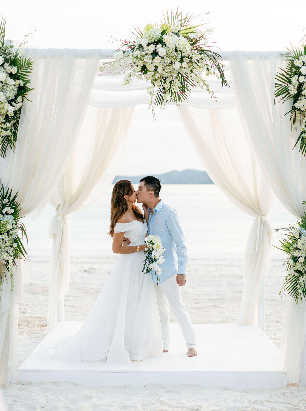 Philippines Beach Destination Wedding Ceremony Amanpulo