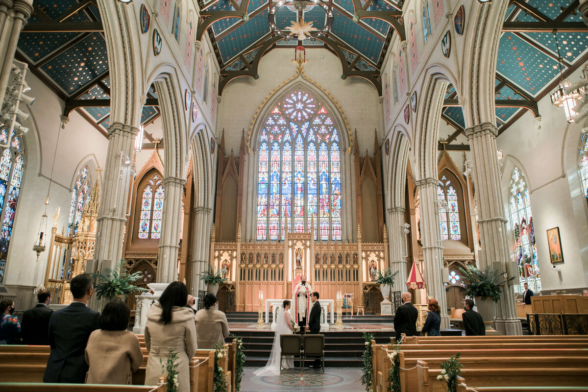 0452 Diana Haley Distillery District St Michaels Bascilica Cathedral Toronto Wedding Lisa Vigliotta Photography