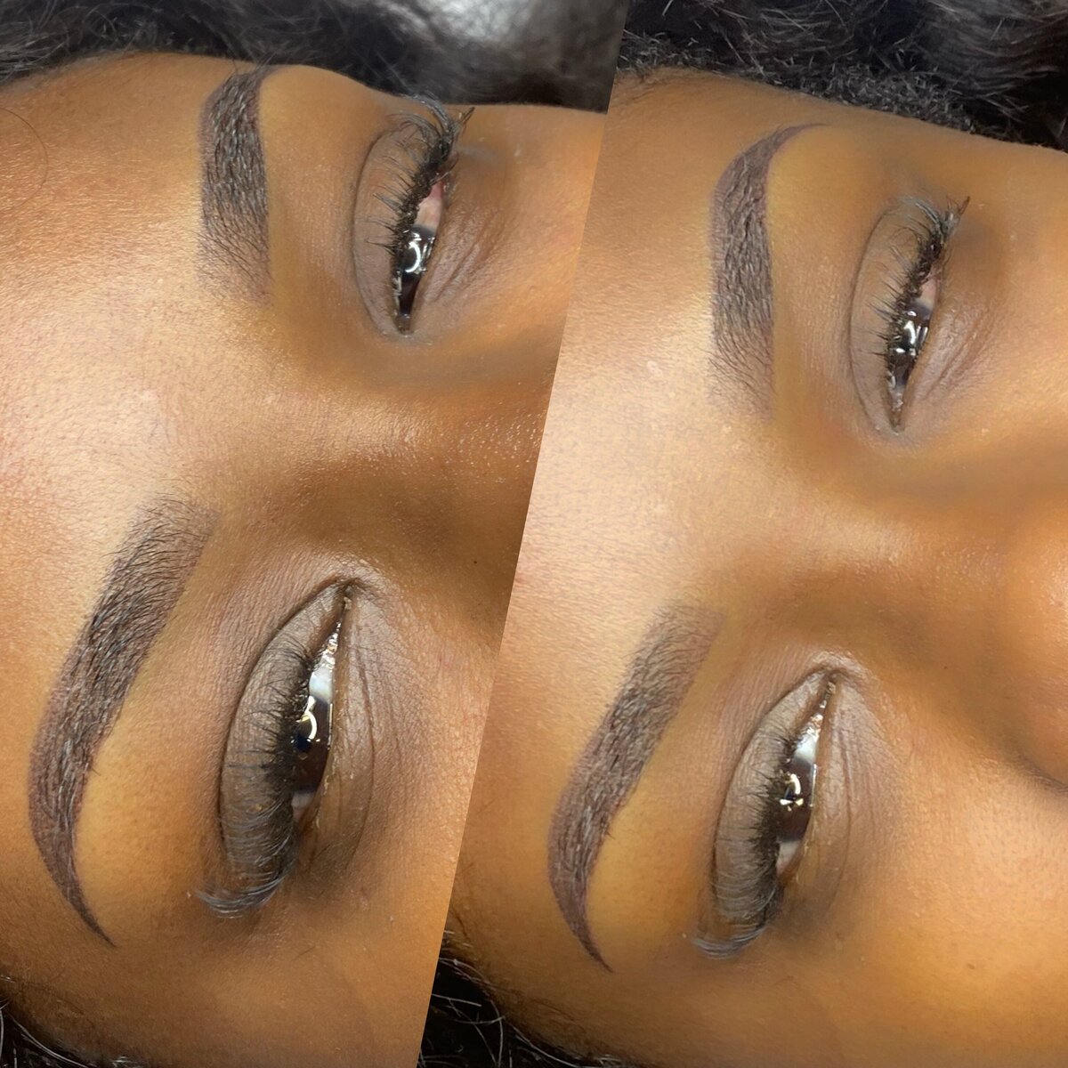Ombre Powder Brows before and after