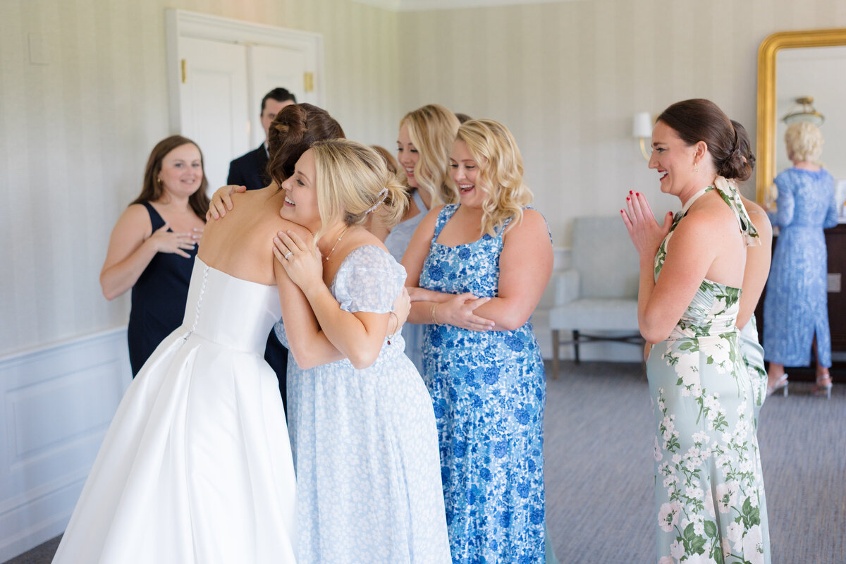 bridesmaid reveal at Mission Hills Country Club Kansas City wedding