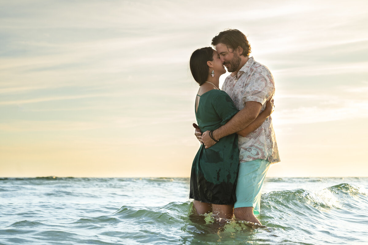 Couples session in Destin Florida in the ocean