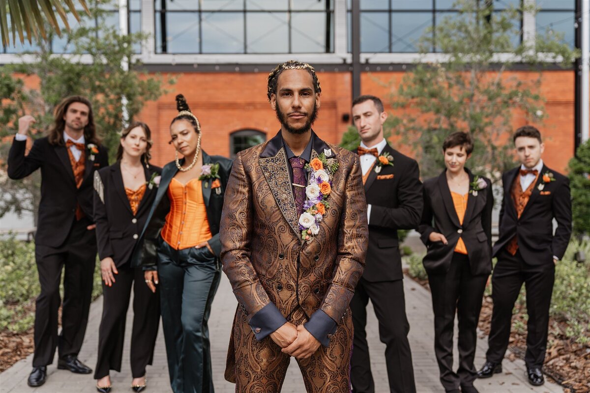 10 - Armature Works Wedding Groom with Mized Gender Wedding Party - Tampa Bay Wedding Planner