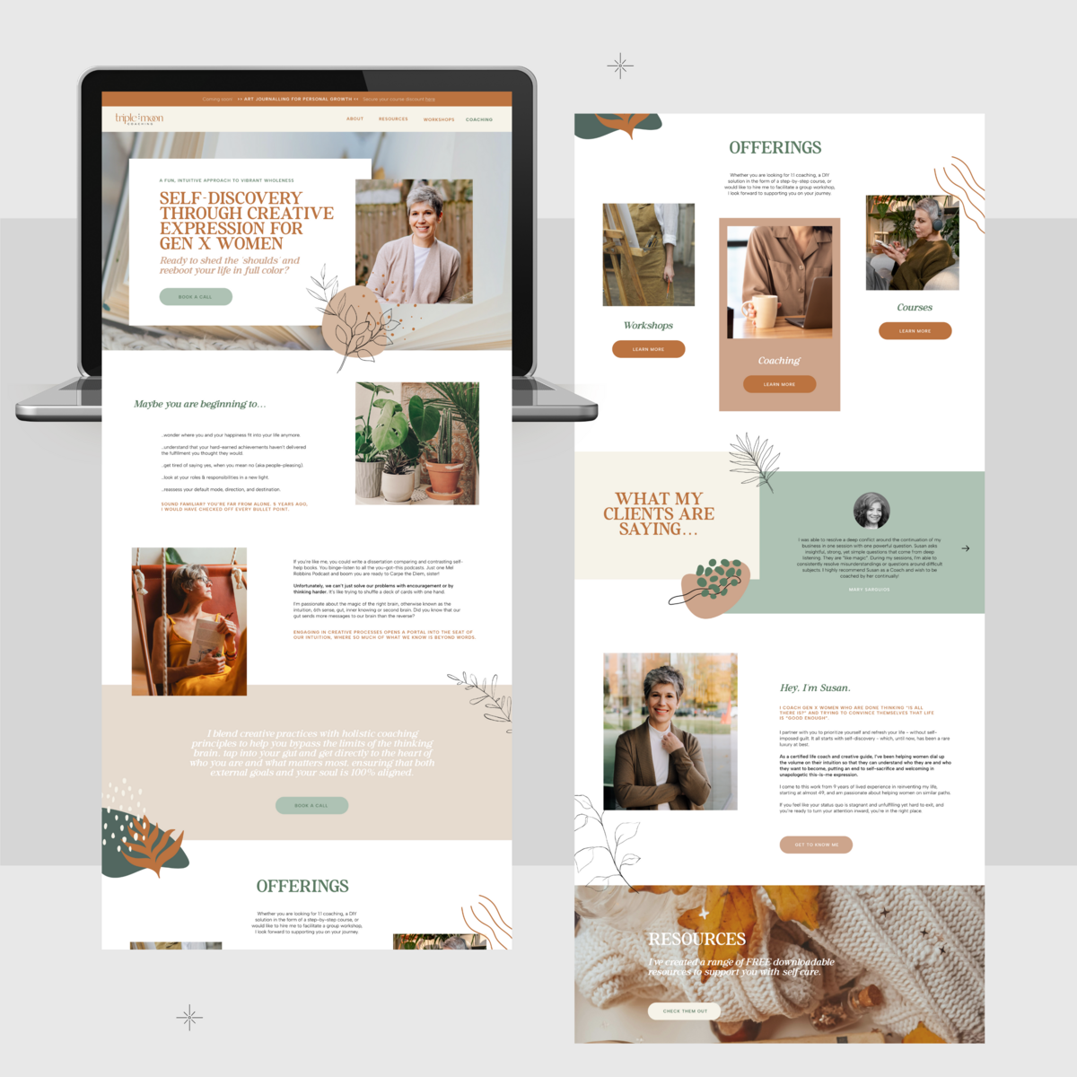 Beautiful website design for a coach