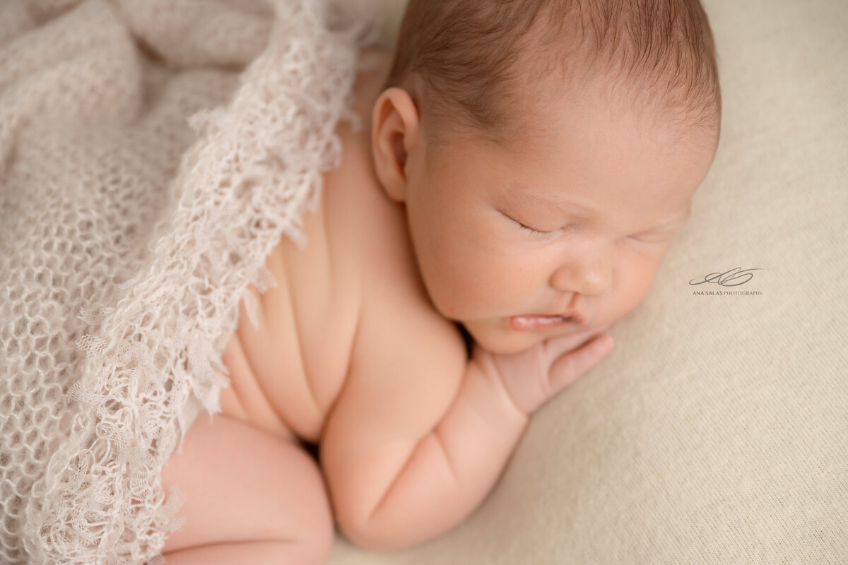 Edmonton Newborn Photography baby rolls closeup