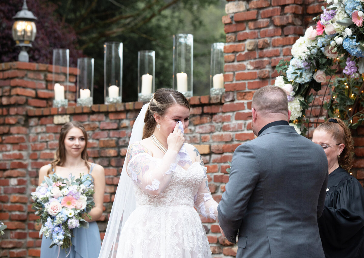 Atlanta-Wedding-Ceremony-Bride-Crying-During-Vows-Carl-House